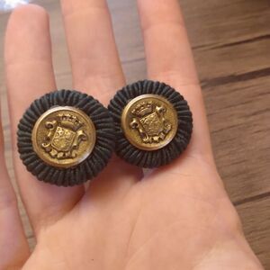 High fashion Premier design‎ gold plated button earrings